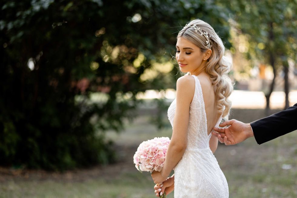 beautiful bride portrait, the bride on her wedding day