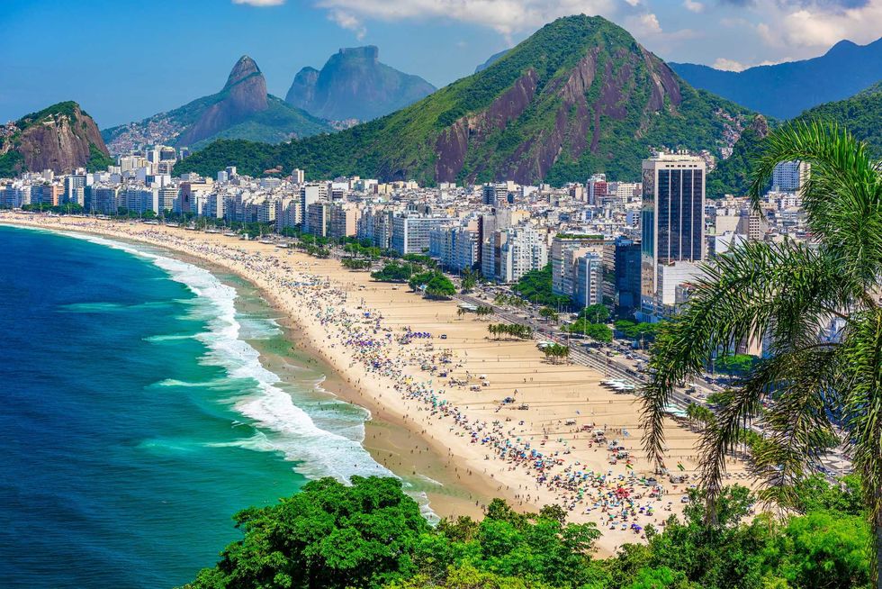 Copacabana beach in Rio de Janeiro, Brazil. Copacabana beach is the most famous beach of Rio de Janeiro, Brazil