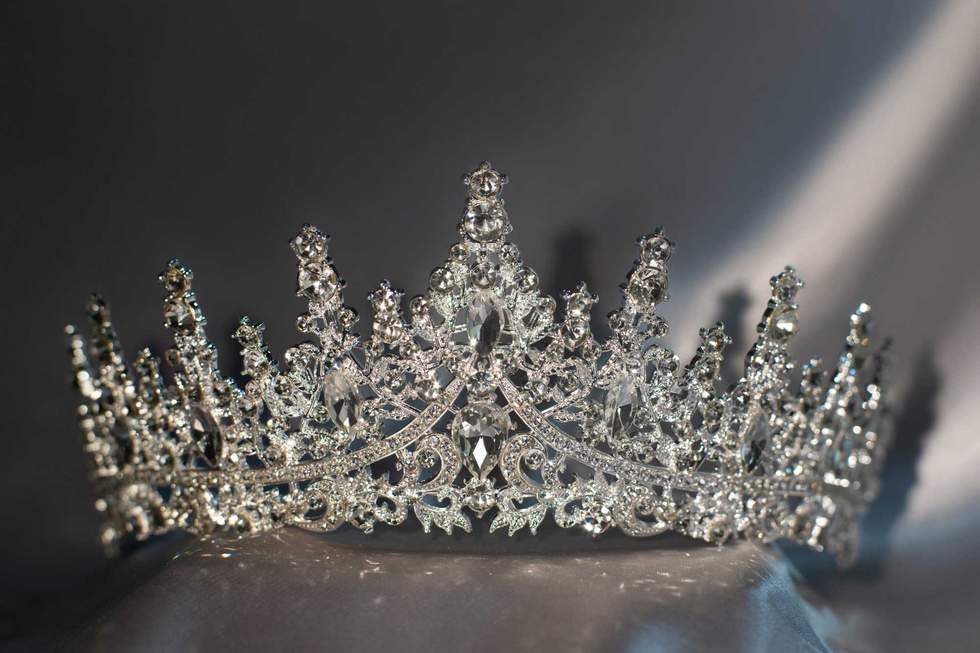 Golden royal crown with diamonds