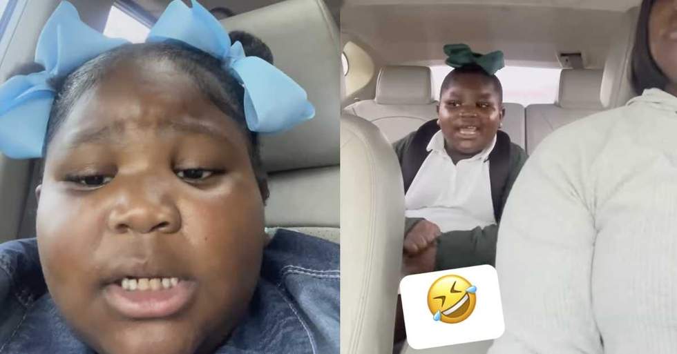 Instagram - @chrisshaysofunny - pictured above Miya delivers her words of wisdom from the backseat of her mom Chrisshay's car