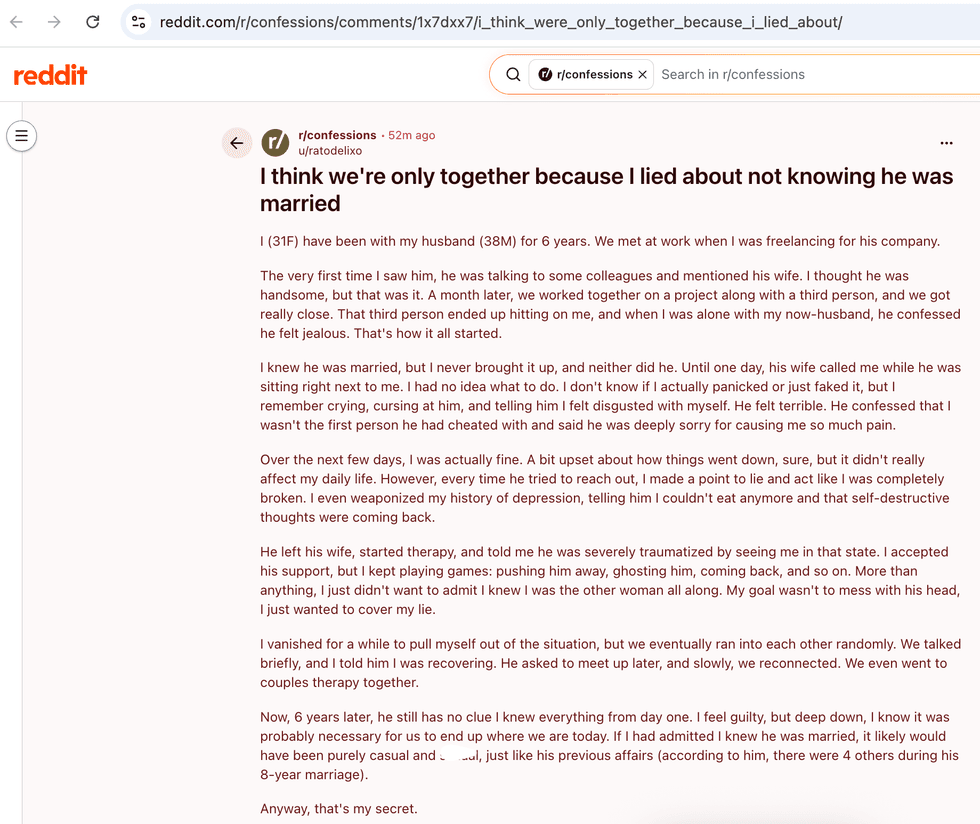 Pictured above is a screenshot of the original Reddit post for you to read