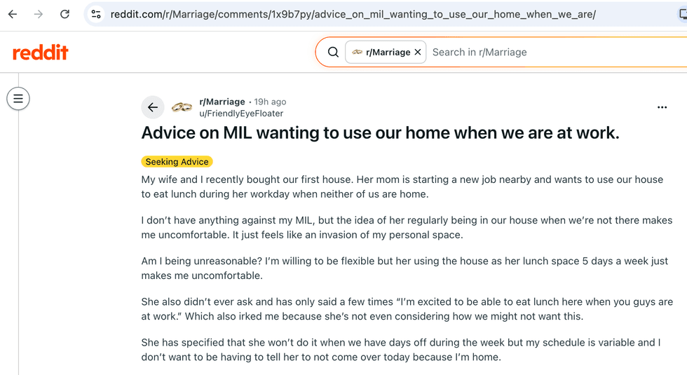 Pictured above is a screenshot of the original Reddit post for you to read