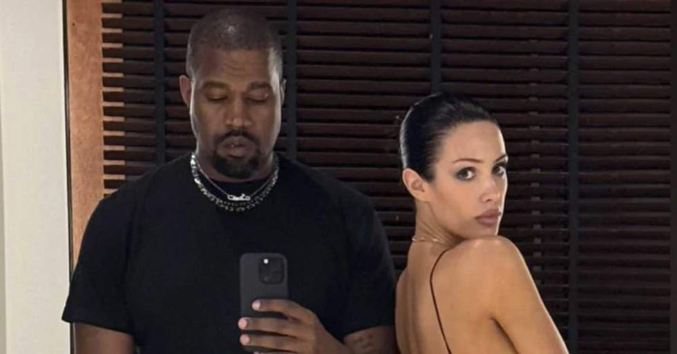 pictured above Ye snaps a selfie including Bianca