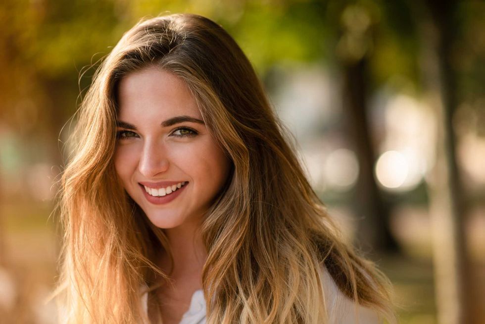 Portrait of a young girl with minimal eye makeup